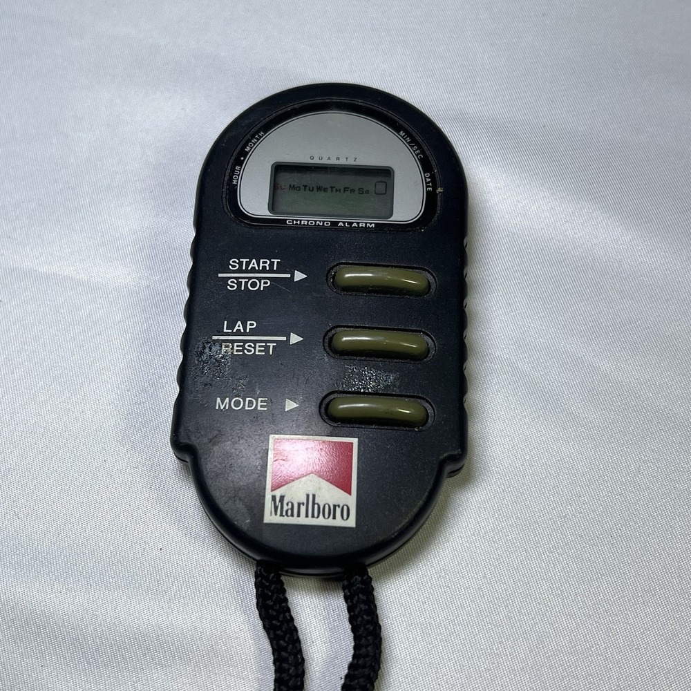 Retro Marlboro Racing Stopwatch Cigarette 90s Advertising Tobacco Promo Giveaway